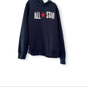 Converse All Star Boys Navy Blue Fleece Pullover Hoodie